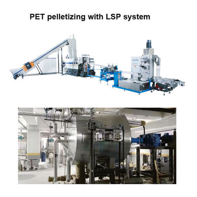شراء آلة تدوير الشظايا الصناعية لـ PET 1000 كجم / ساعة خط إعادة تدوير الحيوانات الأليفة مع نظام LSP online manufacture
