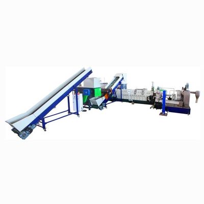 شراء 300kg/Hr أفقي ميكانيكية إعادة تدوير البلاستيك الحفرة مرحلتين مع المكثف القطع online manufacture